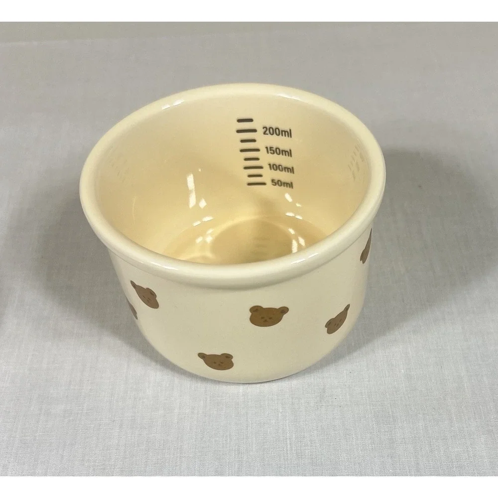 Cute Teddy Bear Ceramic Baby Food Bowl w Silicone Lid 200ml BPA Free